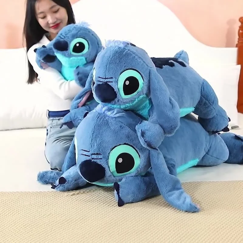 45/60/ 80cm Disney Lilo & Stitch Series Cartoon Kawaii Plush Doll Toys Soft Stuffed Throw Pillow Back Cushion Kids Xmas Gifts