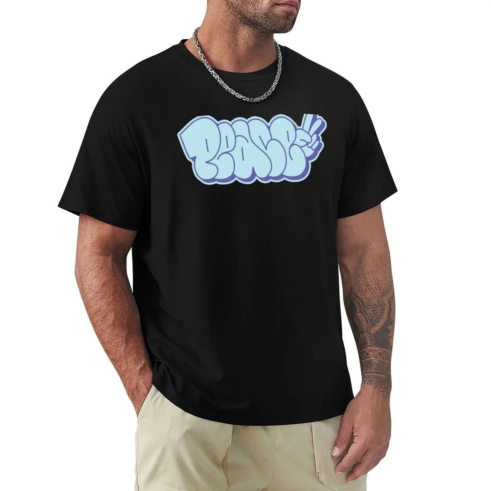 PEACE - Graffiti Throw Up Bubble Letters T-Shirt Big and Tall Casual T-Shirt