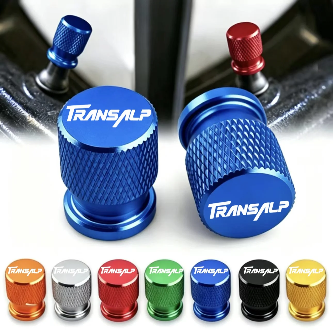The latest motorcycle tire valve stem cap, valve cap, suitable for TRANSALP series models.