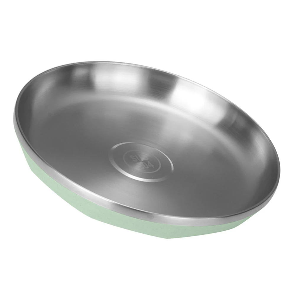 

Stainless Steel Fruit Plate Round Dinner Food Seafood Platter Kitchen BBQ Long Lasting Easy Clean Home Restaurant Hotel Use