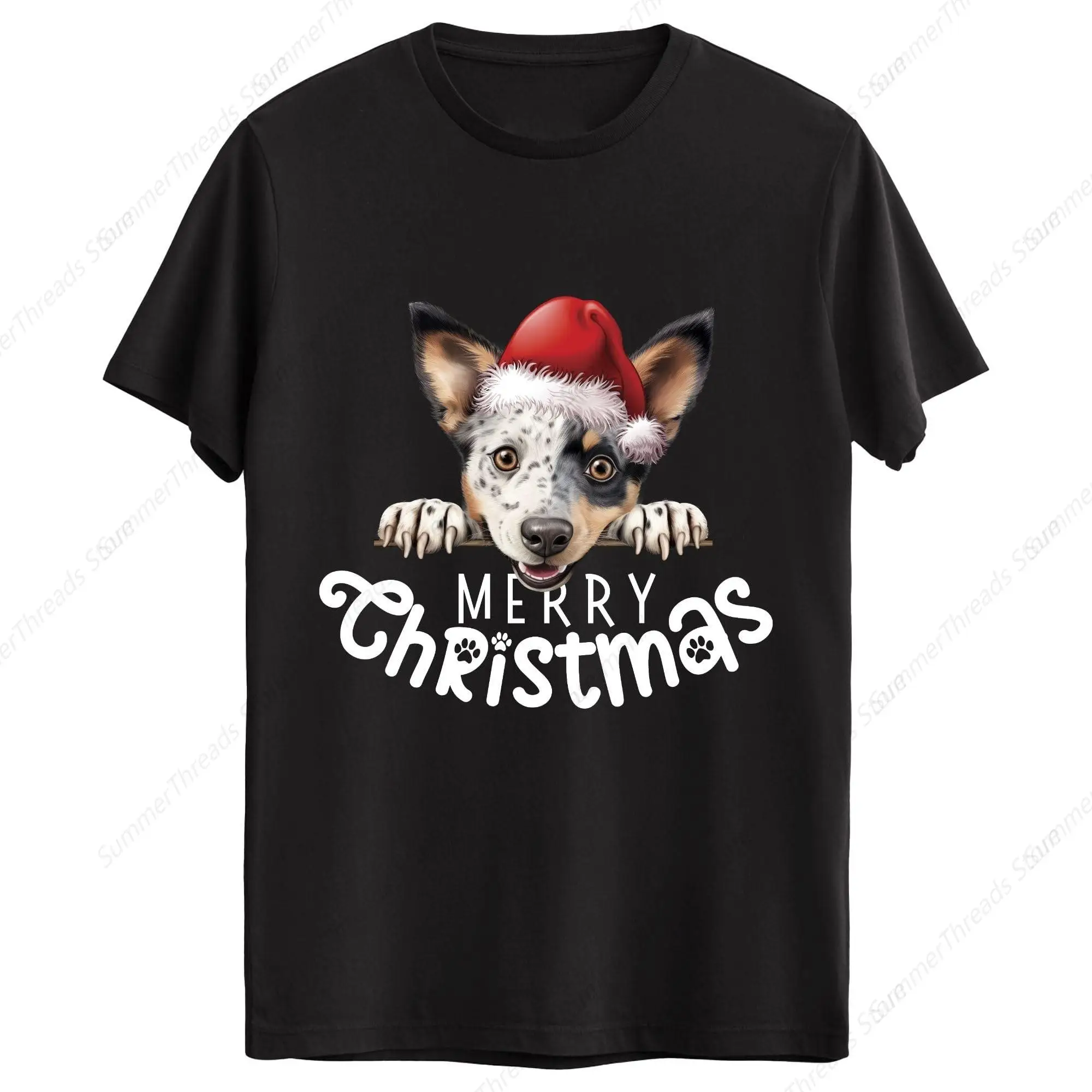 Soft Cotton Christmas T-Shirt Sweatshirt Australian Stumpy Tail Cattle Breed Funny Holiday Kids Unisex Adult Gift