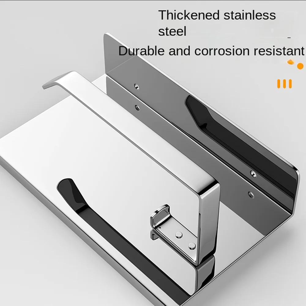 Thickened Stainless Steel Wall‑Mounted No‑Drill Toilet Paper Holder Multi‑Purpose Bathroom Storage Aroma Shelf for Toilet