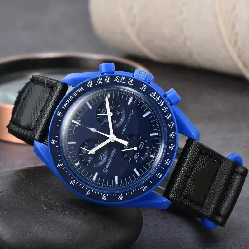 2025 Newest High Quality Wantch Men's and Women's Moon Mercury Quartz Chronograph Watch Celestial Galaxy Dial 6-Hand Hot Sale