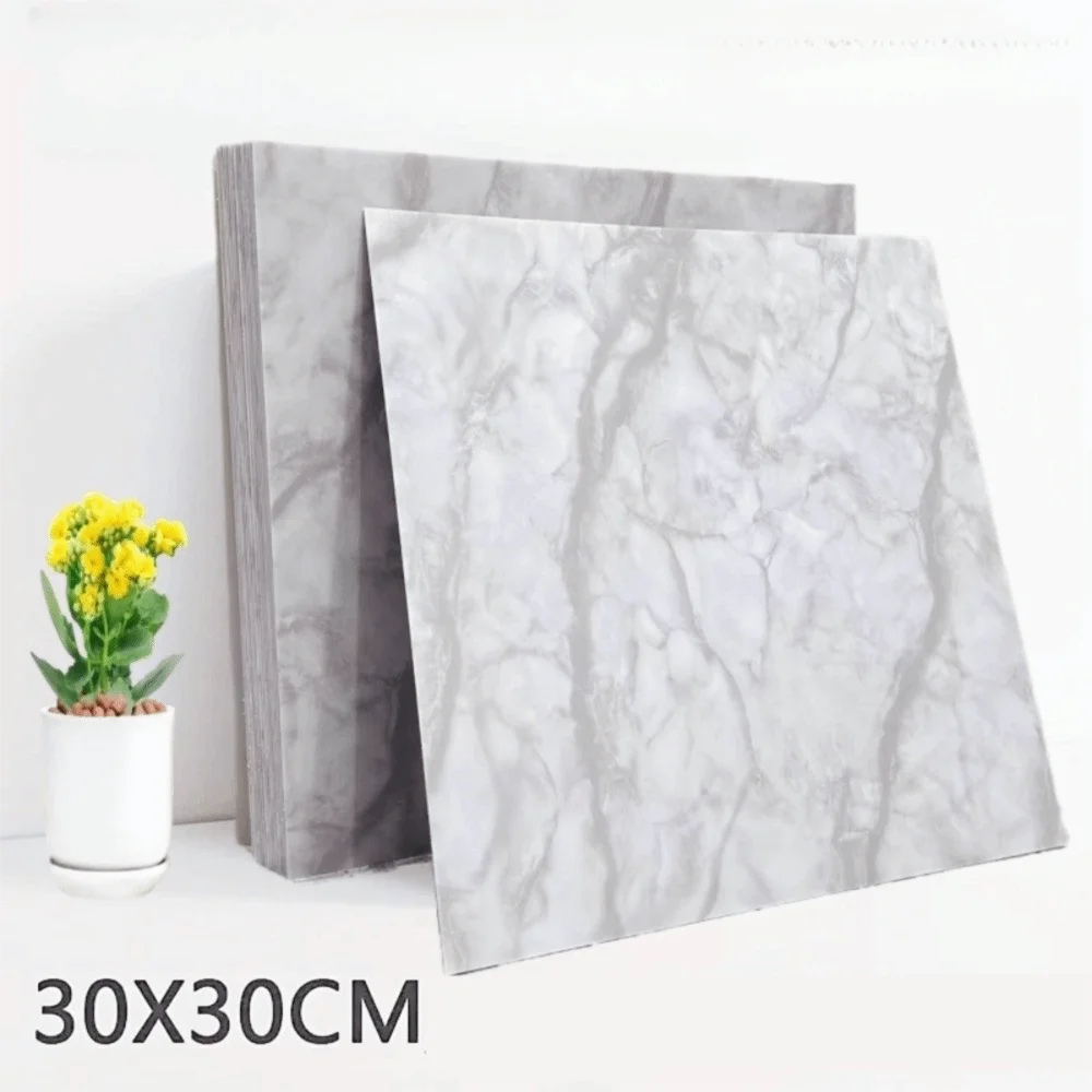 Durable Self Adhesive Floor Tile 30X30CM Marble Texture Vinyl Floor Tile Water Proof PVC Wall Floor Decal Kitchen Use
