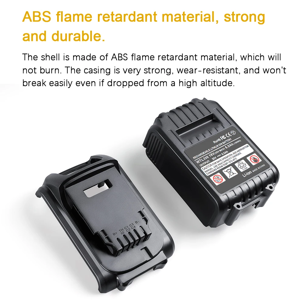 DCB200 batterijhouder compatibel met Dewalt 18V 20V DIY 3Ah 6.0Ah DCB184 shell box met BMS printplaat oplaadbescherming LED