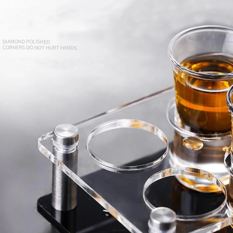 Acrylic Shot Glass Display Stand 6/12/24 Holes Wine Glass Cup Holder Party and Bar Tray Cups Shot Glass Storage Rack