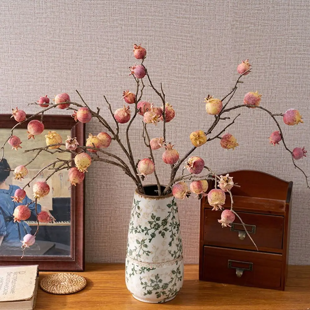 

11 Fruit Artificial Pomegranate Branches Plastic Realistic Foam Fruits Branches Elegant Handmade Fake Plants Birthday Decor