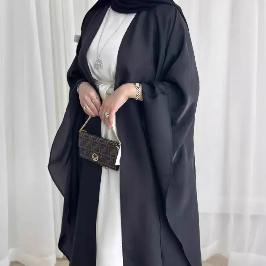 Eid Muslim Women Two Piece Set Dresses Jalabiya Ramadan Morocco Dubai Open Abayas Suit Kaftan Islam Vestidos Arab Cardigan Robe