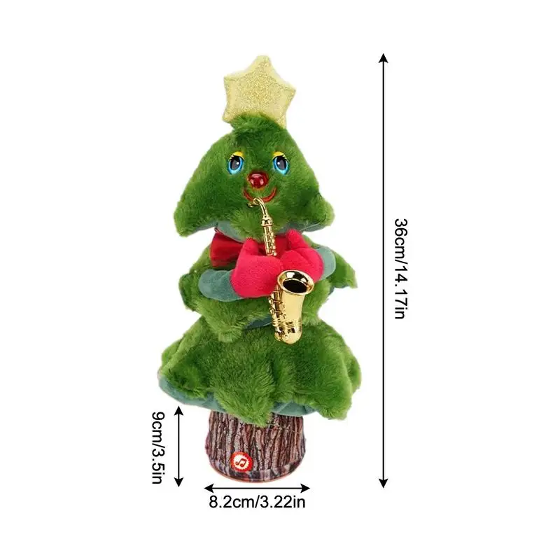 Singing and dancing Christmas tree doll Musical Christmas decoration toy with recording and playback function With musical light