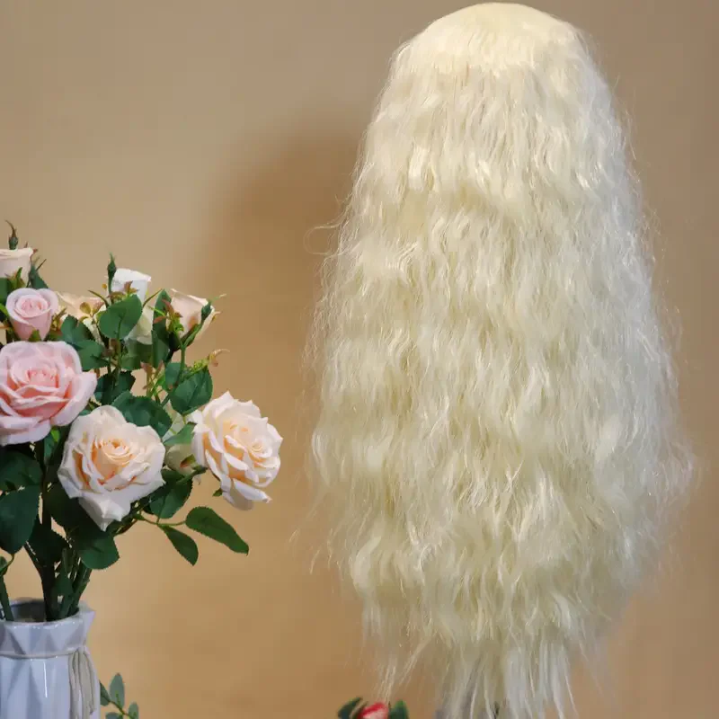 Peruca dourada clara de cabelo encaracolado para mulheres, única, perfeita para uso diário, RPG, festas, Halloween, J47801S