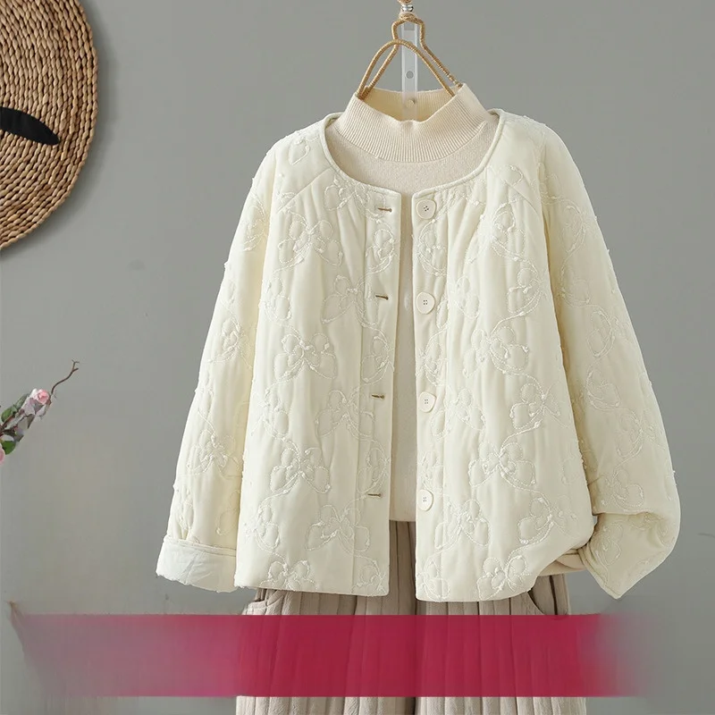 Thiened Heavy Work Velvet Cotton Jaet Winter New Sle Warmth Sve Rope Design Valley damesjas met enkele knop