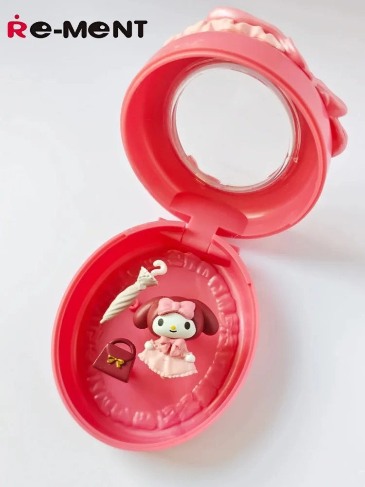 Rement My Melody & Kuromi Makeup Box-serie Miniatuurscène Blind Box-collectie Simulatiemodel Speelgoedmeisje Kerstcadeau