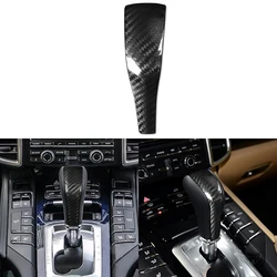 Carbon Fiber Car Interior Gear Shift Knob Cover Panel Decoration for Porsche Cayenne 958 2011 2012 2013 2014 2015 2016 2017