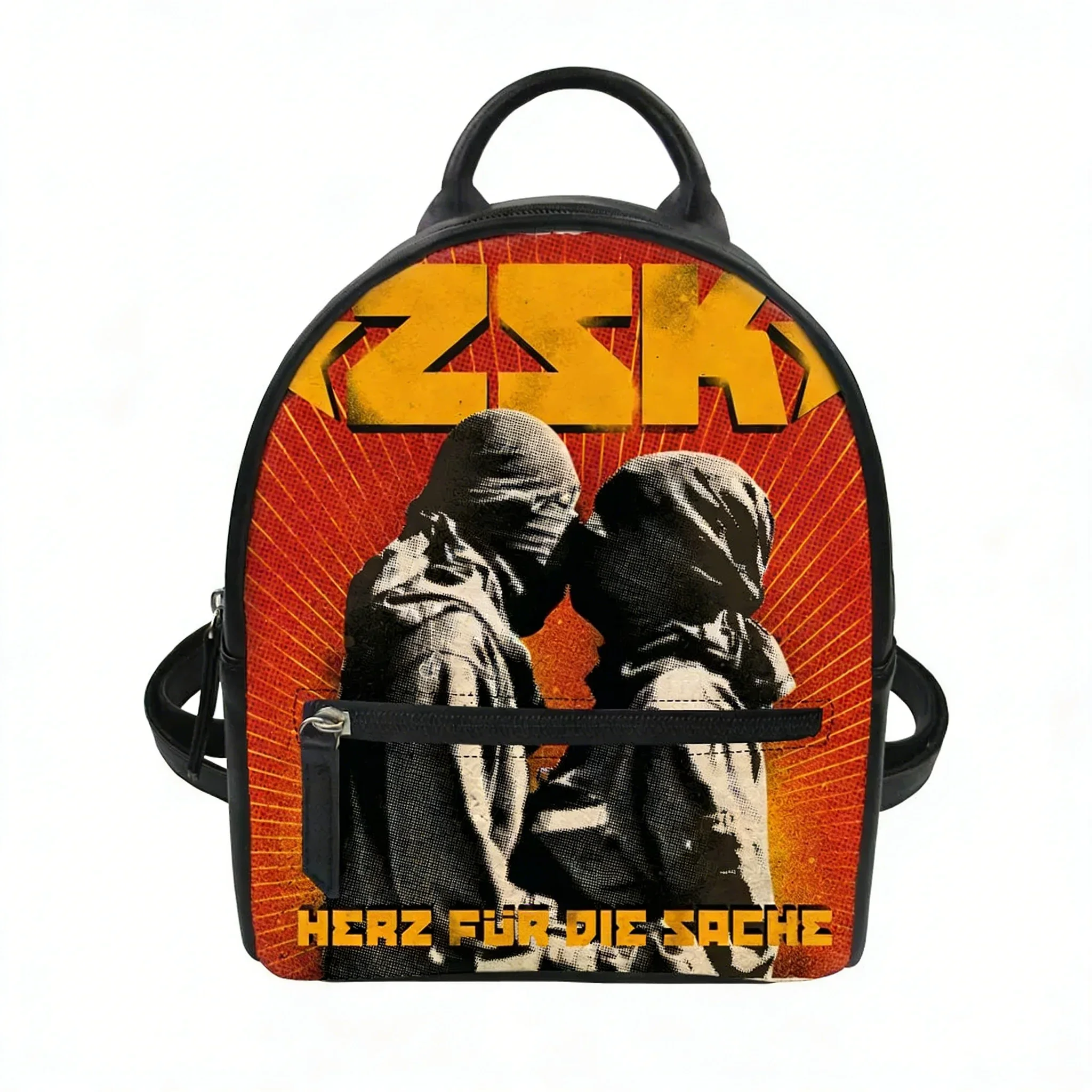 ZSK German Berlin Skateboard Punk Band Rucksack Geldbörse Schulranzen Doppelschultertasche Mini-Tagesrucksack Leder-Reisetasche
