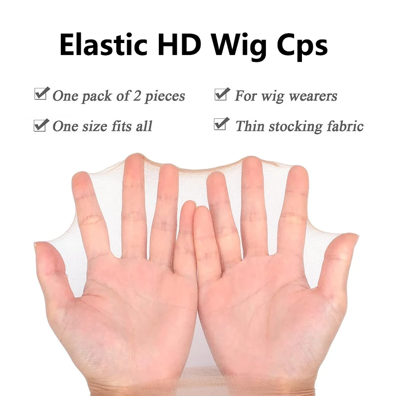 Hd Wig Cap 2Pcs/Pack Hairnet Invisible Stocking Wig Cap New Wig Weave Cap Stretch Nylon Hair Cap For Making Wig Accessories Hot