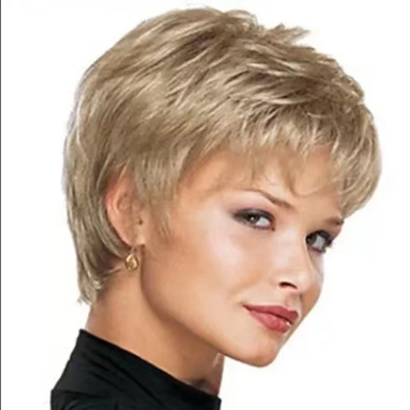 Peruka koktajlowa, damska, puszysta, krótka, z włókna chemicznego, prosta, do stylizacji, na bankiet, nakrycie głowy, długość do uszu, bob.