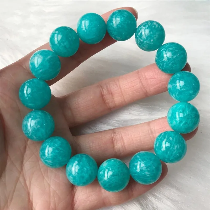 Natural Green Amazonite Round Beads Bracelet Women Men Gemstone Amazonite Mozambique Best Jewelry 8mm 9mm 10mm 11mm AAAAA