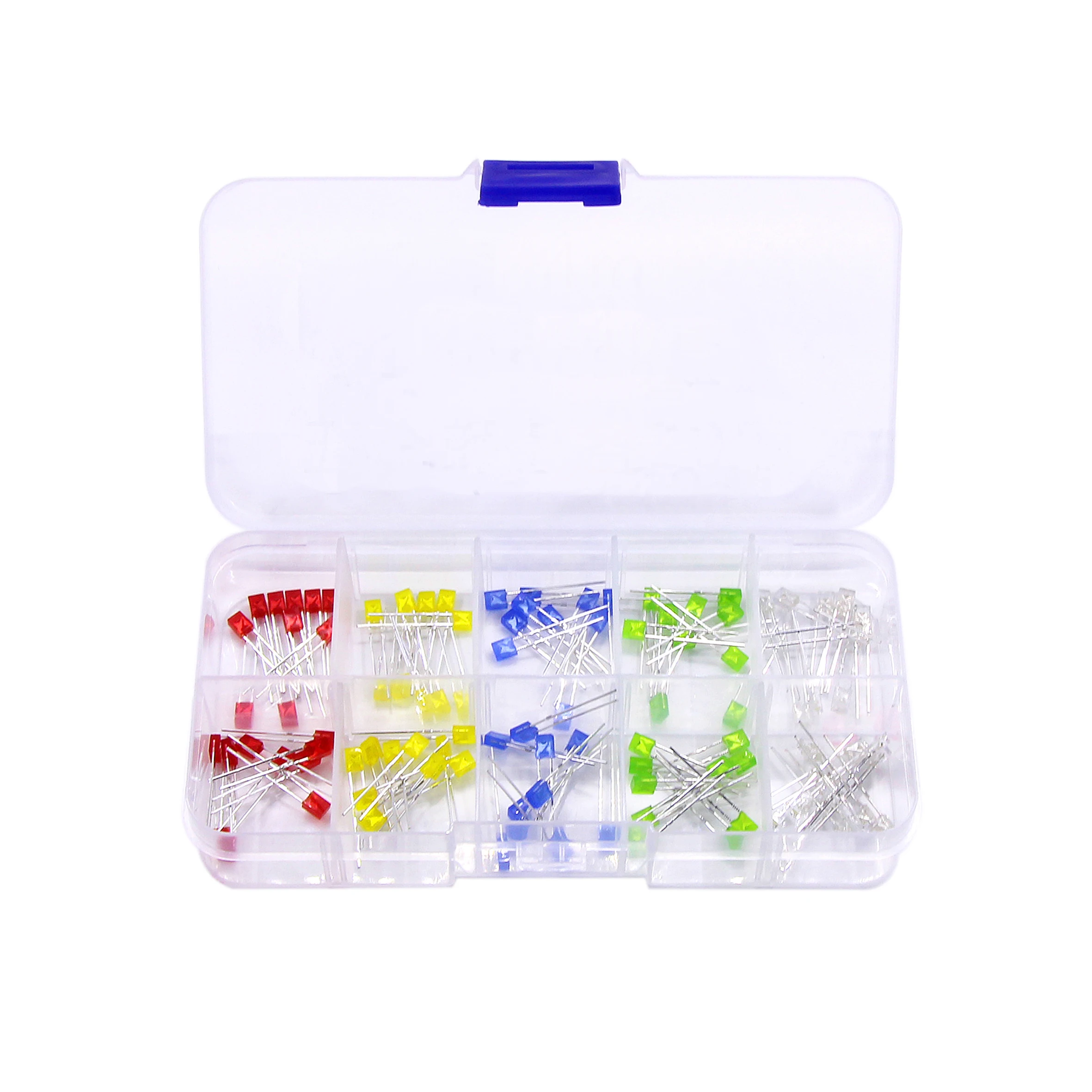 3mm 5mm LED diode matching kit, white, green, red, blue, yellow, 2x3x4/2X5X7MM luminous DIY flat LED light, diode electronic kit