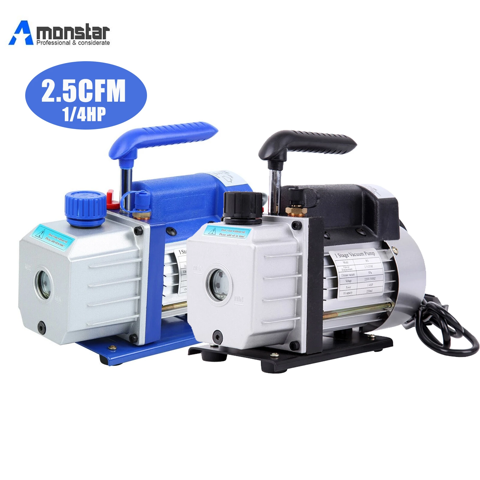 Amonstar 220V Refrigerant Vacuum Pump Air Conditioning Compressor Air Conditioning 71L / MIN 2.5CFM 3.5FCM