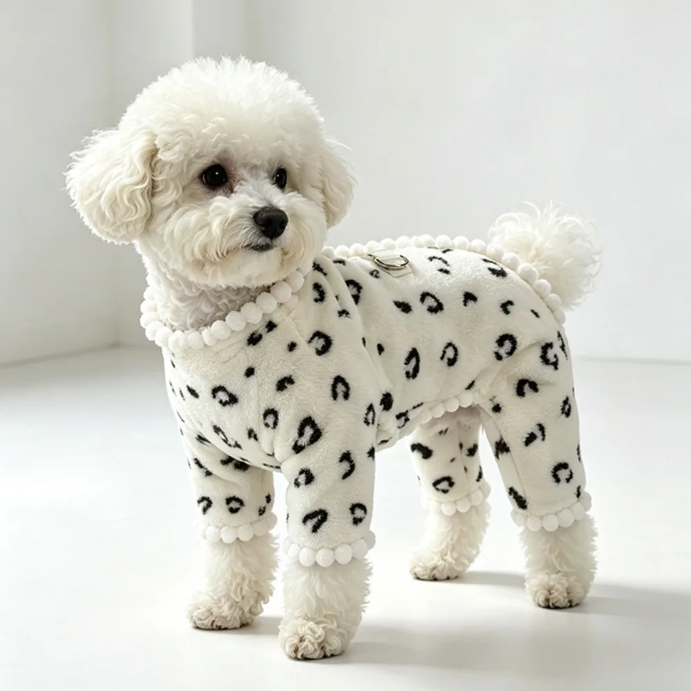 Comfortable One-Piece Design Dog Warm Clothes Thick-Warmed Windproof Dog Bodysuit Cute Patterns Pet Coat Autumn/Winter Use