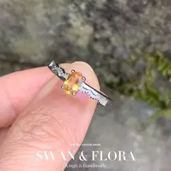 5*3MM Natural Citrine Ring Adjustable Female Ring Jewelry for Women Gift Wholesale High Quality Vintage Fine