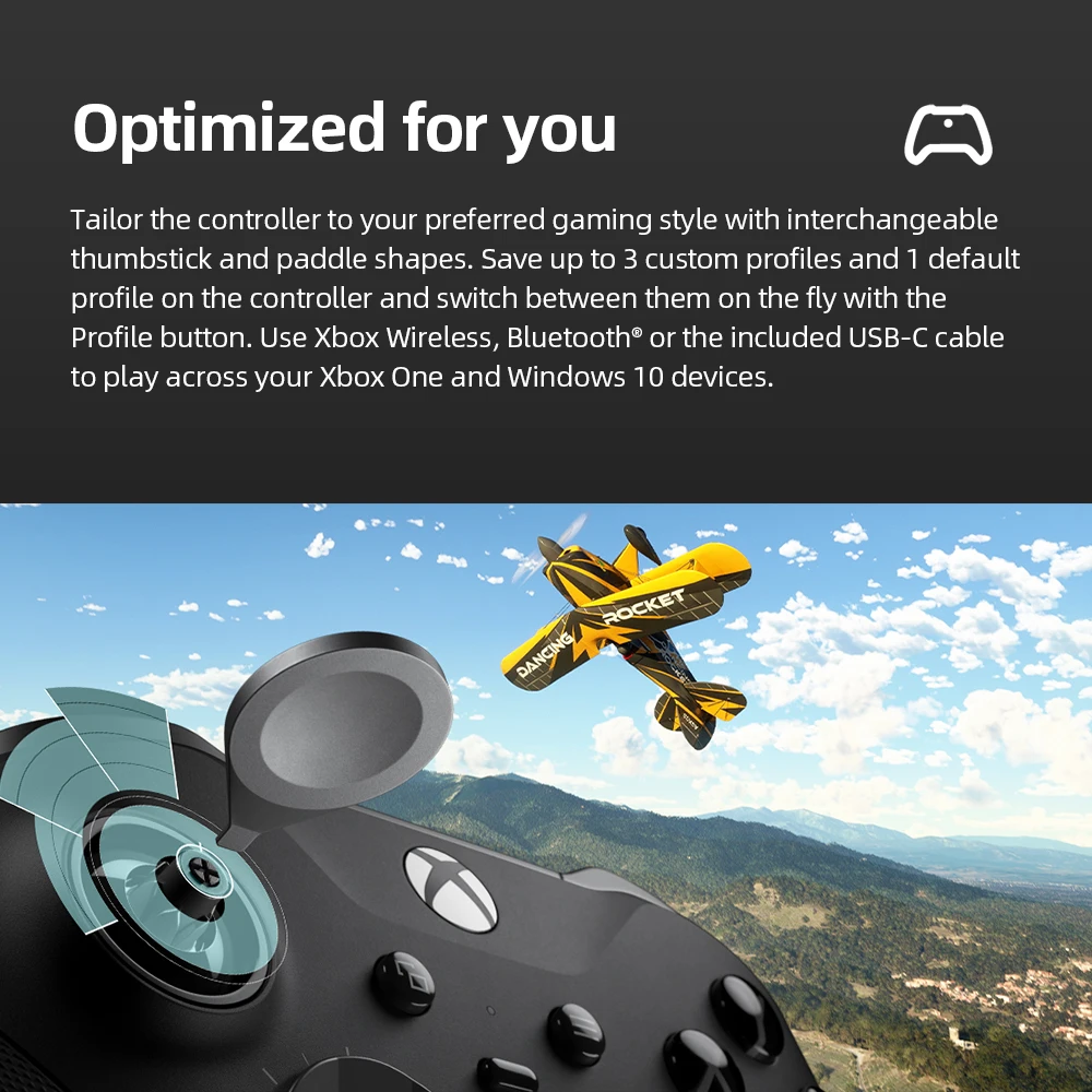 وحدة التحكم اللاسلكية Xbox Elite Series 2 باللون الأسود - لملحقات Xbox One Series S X PC Windows Android iOS Gamepad