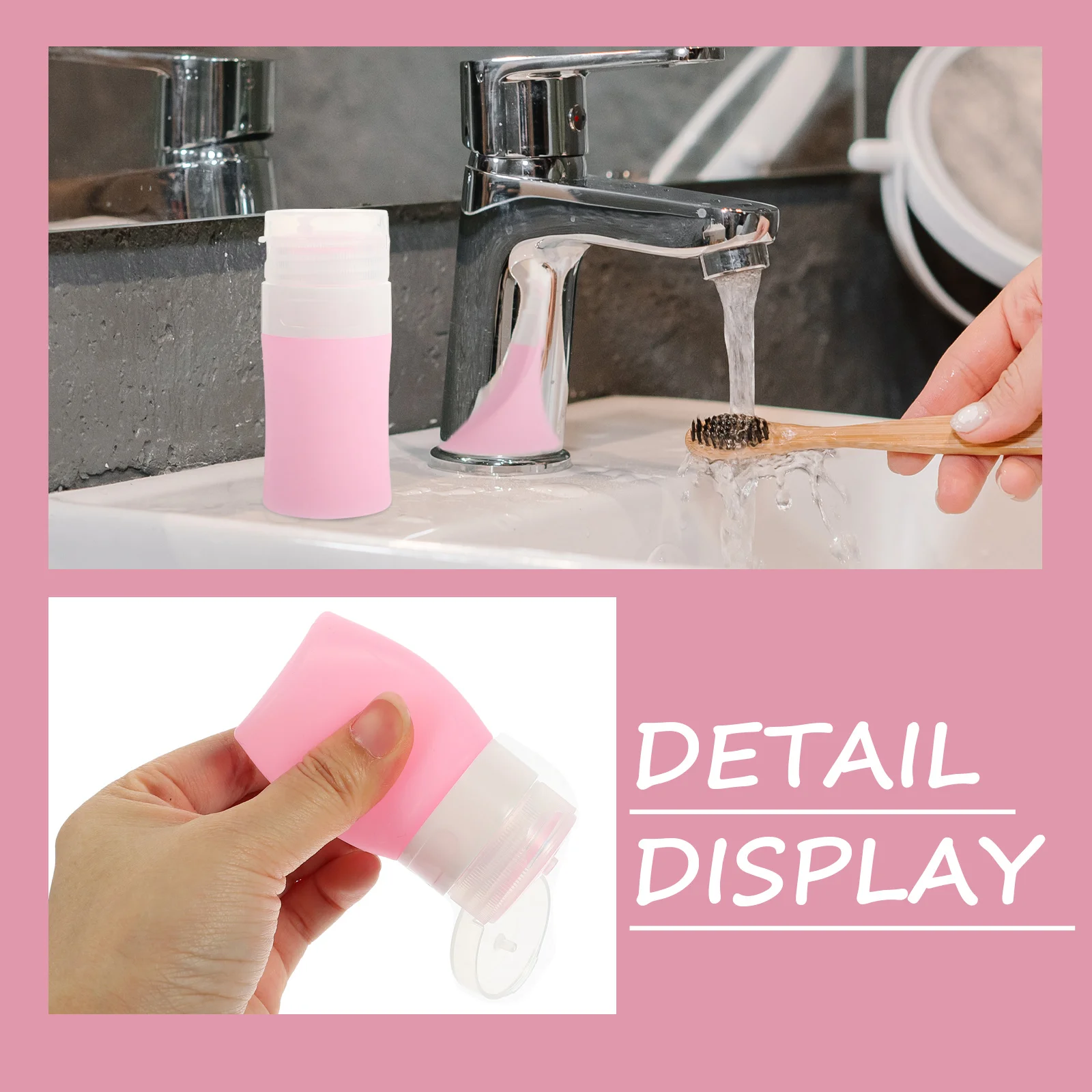 

Silicone Travel Bottles Shampoo H Lotion Cylindrical Dispenser Pink Toiletries Small Portable Packing Sub for skincare
