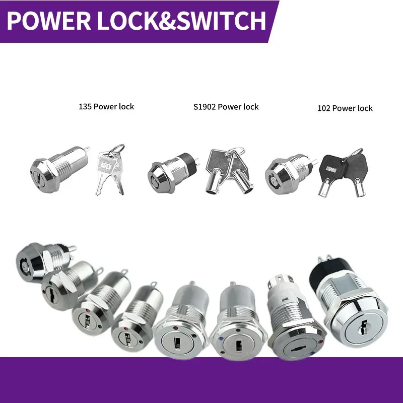 

19MMPower Electronic Stainless Steel Phone Switch Lock Key Elevator Station Single&Double Pull 1201/03/04/1601/1901/1902 2 Keys