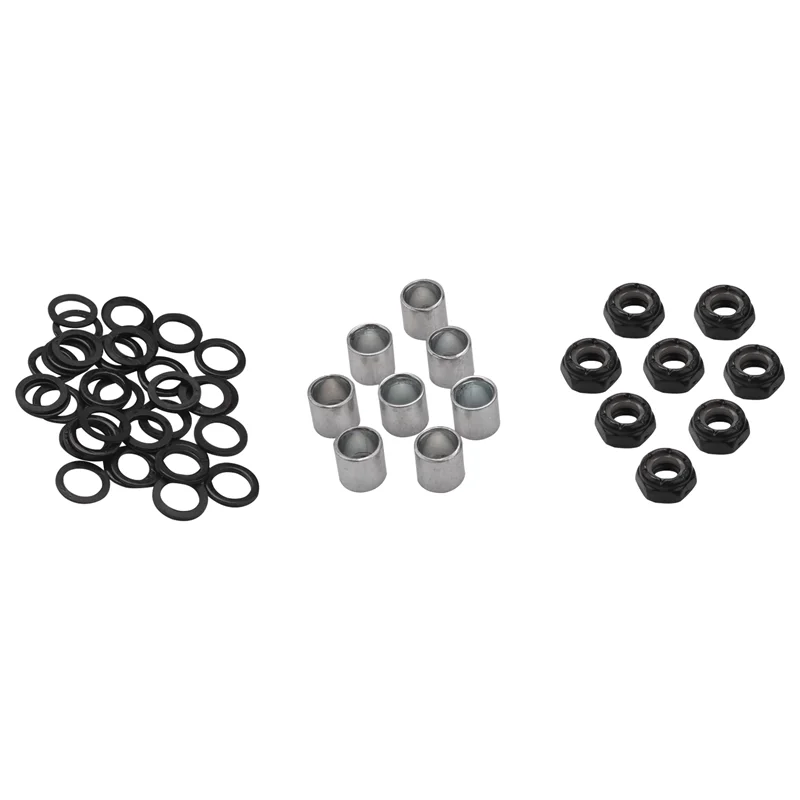 56 Pieces Skateboard Truck Hardware Kit Includes Spacers Axle Nuts and Speed Rings for Skateboard and Longboard