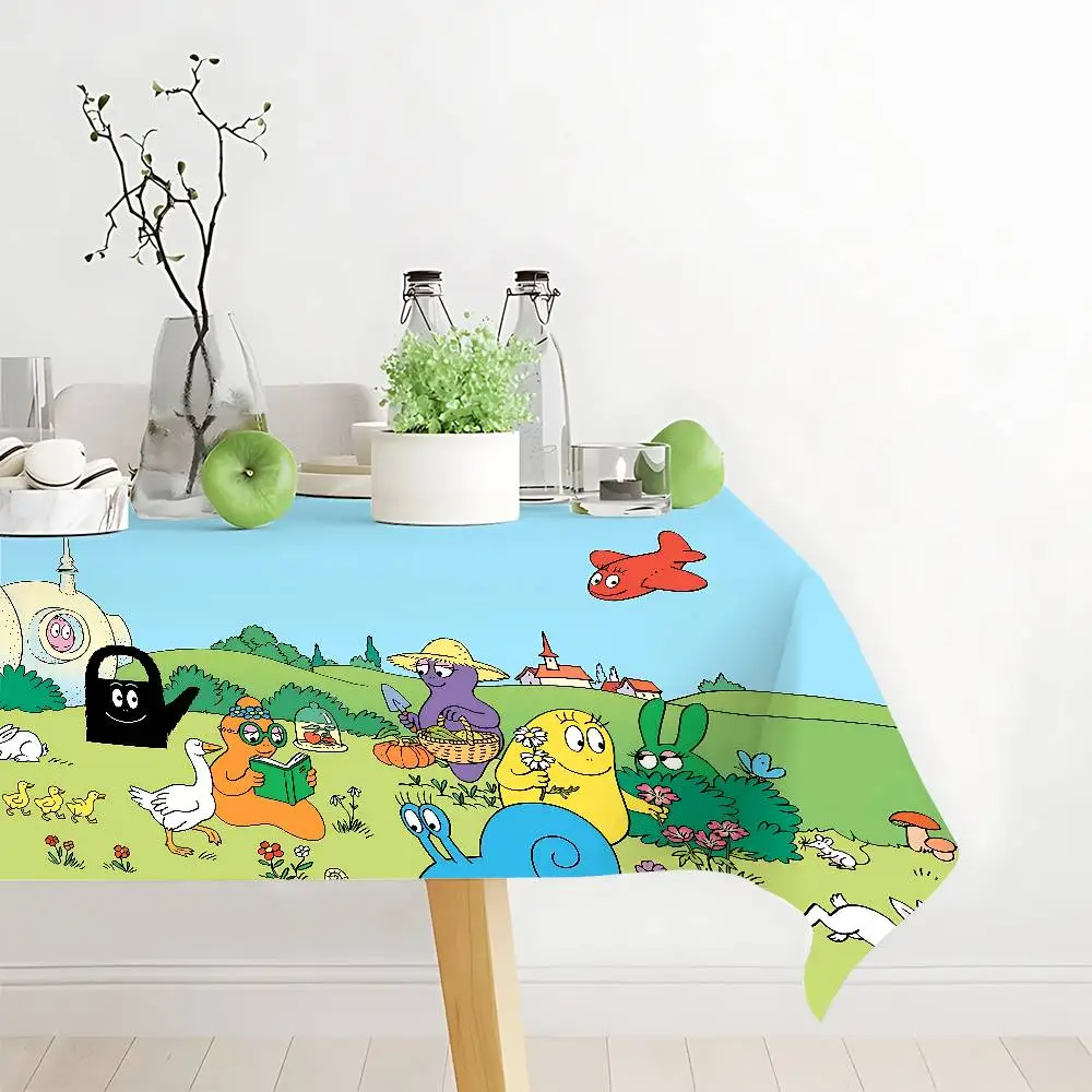 Barbapapa Anime Table Cloth Tablecloth Waterproof Oil-Proof Stain-Resistant Wipeable Rectangle Table For Indoor And Outdoor