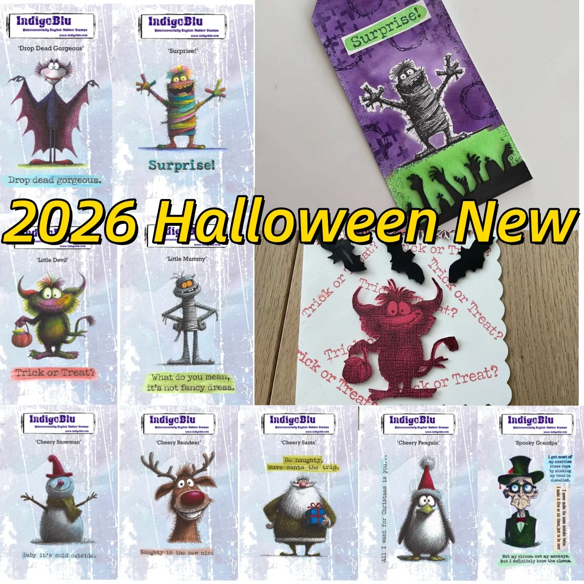 New 2026 Halloween Bat Little Devil Mummy Clear Stamp Fish Bones Stencil for DIY Making Card Scrapbook Craft Template Decoration