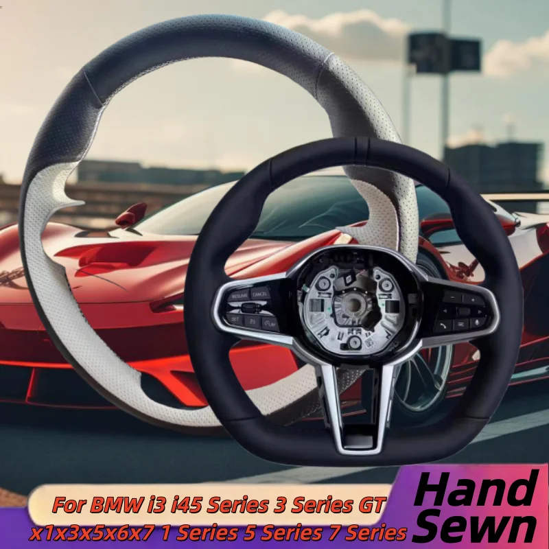 

Hand-Sewn Genuine Leather Car Steering Wheel Cover For BMW I3 I45 Series 3 Series GT X1x3x5x6x7 1 Series 5 Series 7 Series
