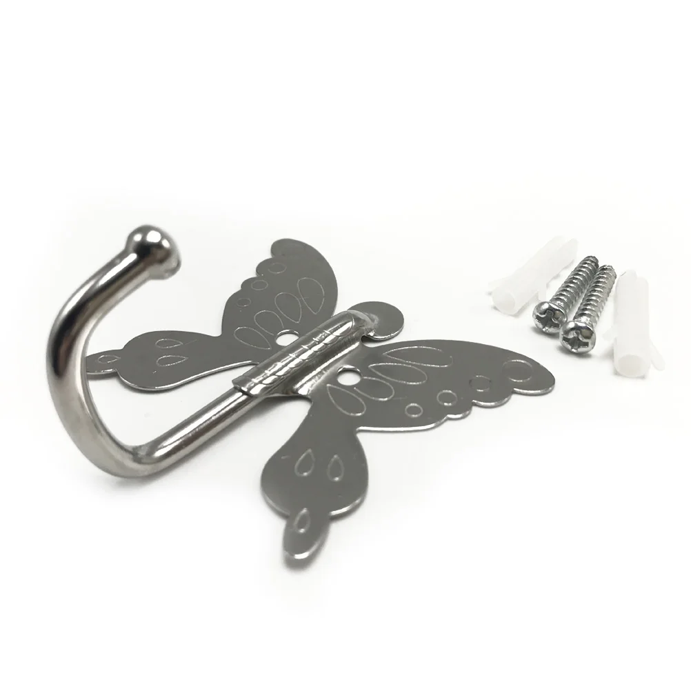 

4pcs Stainless Steel Single Robe Hooks Shape Coat Towel Hook Bathroom Accessories Shape hook Stainless Steel hook