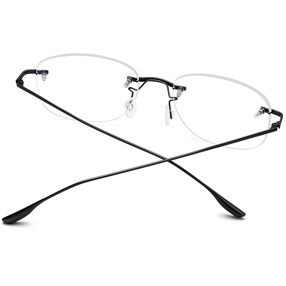 FONEX Progressive Prescription Eyeglasses Custom Myopia Optical Men Rimless Square Titanium Alloy Women Glasses Eyewear 8107