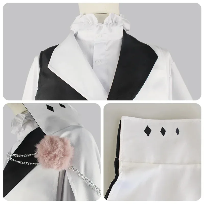 CyNikolai Gogol Cosplay Costume Anime Bungou BSD Hunting Dogs Nikolai Cosplay Cloak Cape Uniform Suit Wig Halloween view 5