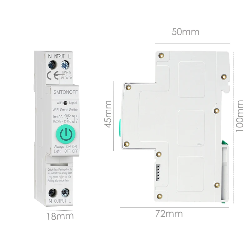 TUYA WIFI Smart Circuit Breaker With Metering DIN Rail for Smart Home wireless Remote Control Switch Voice control Yadex Alice