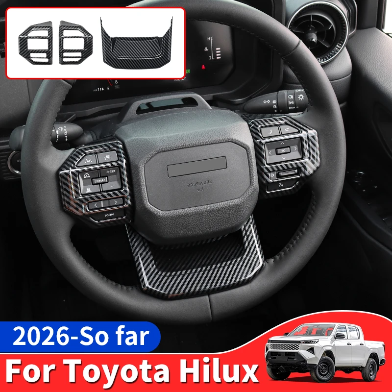 

For 2026 Toyota New Hilux SR SR5 Rogue Steering Wheel Button Protection Cover Anti Scratch Decorative Car Interior Accessories