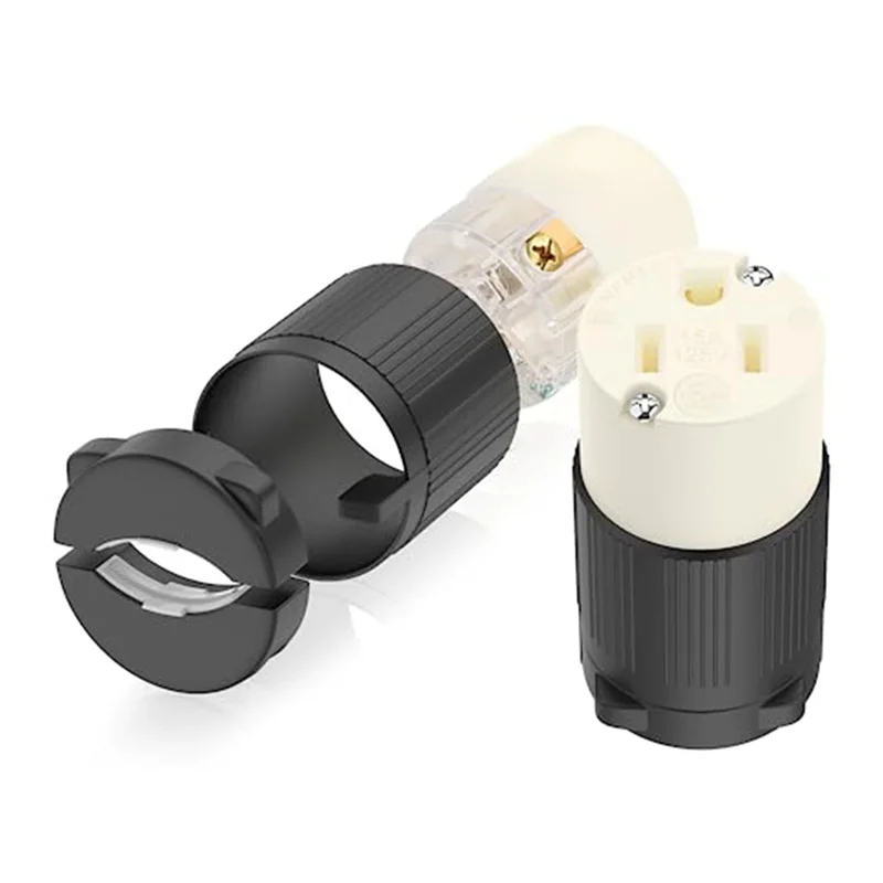

A33Z-2-Pack NEMA 5-15R Cord Connector Receptacles Outlet Female Plug Replacement Cord Outlet 15 Amp 125 Volt 2 Pole 3 Wire