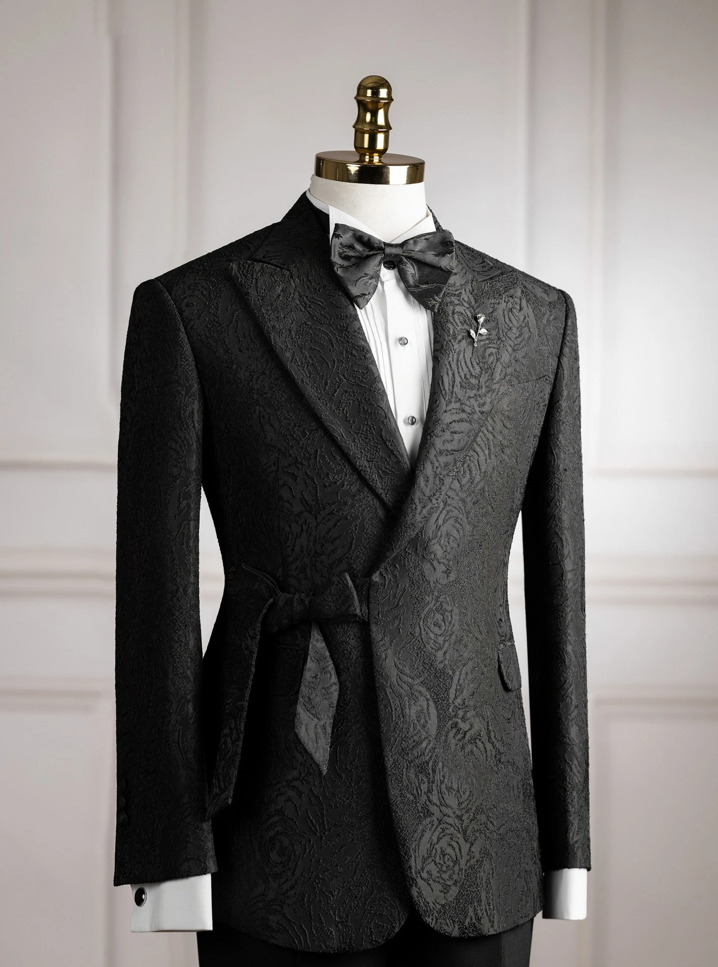 Men's Suit 2 Pieces Blazer Pants Jacquard Fabric Single Breasted Sheer Lapel Business Slim Fit Formal Wedding Groom Costume Homm