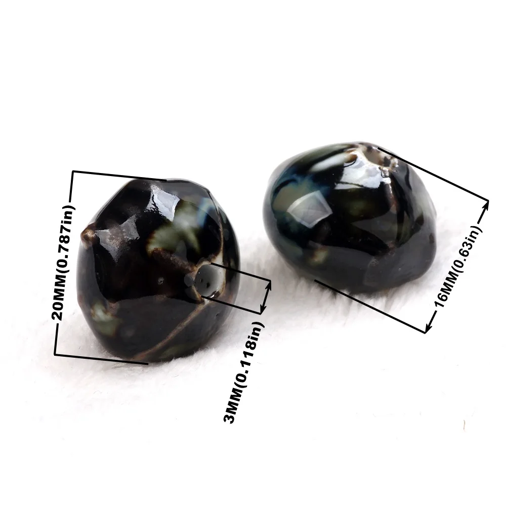 2Pcs/Bag 20MM Ceramic Retro Lantern Pumpkin Beads DIY Handmade Bead Material Bracelet Necklace Jewelry Loose Bead A