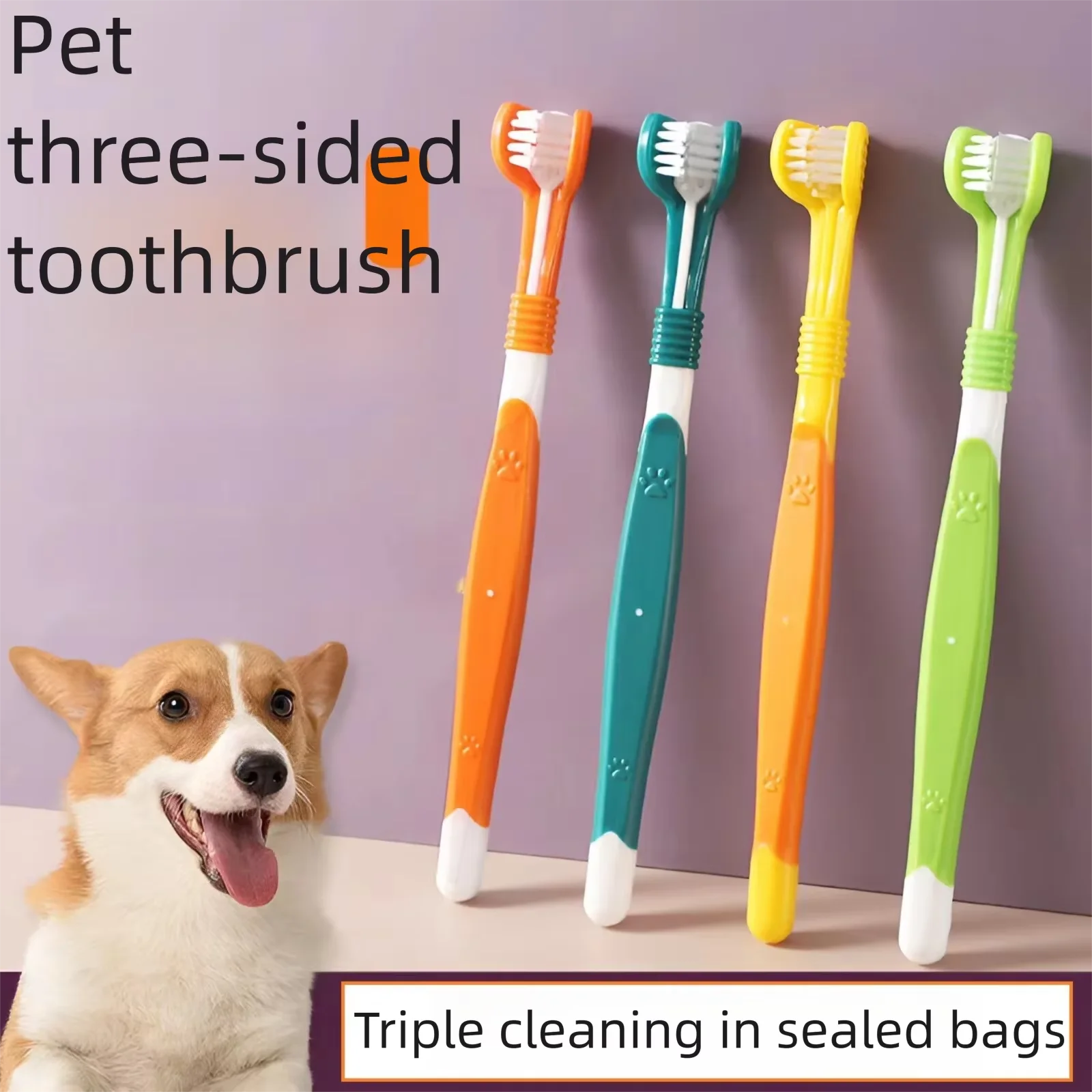Three-Sided Pet Toothbrush 3