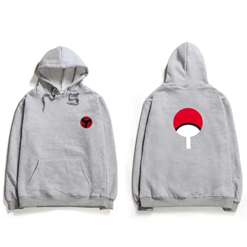 Naruto Uchiha Hoodie Sharingan Anime Print Streetwear Schwarz Unisex Herren Damen Oversized Casual Sweatshirts Langarm – Detail 3