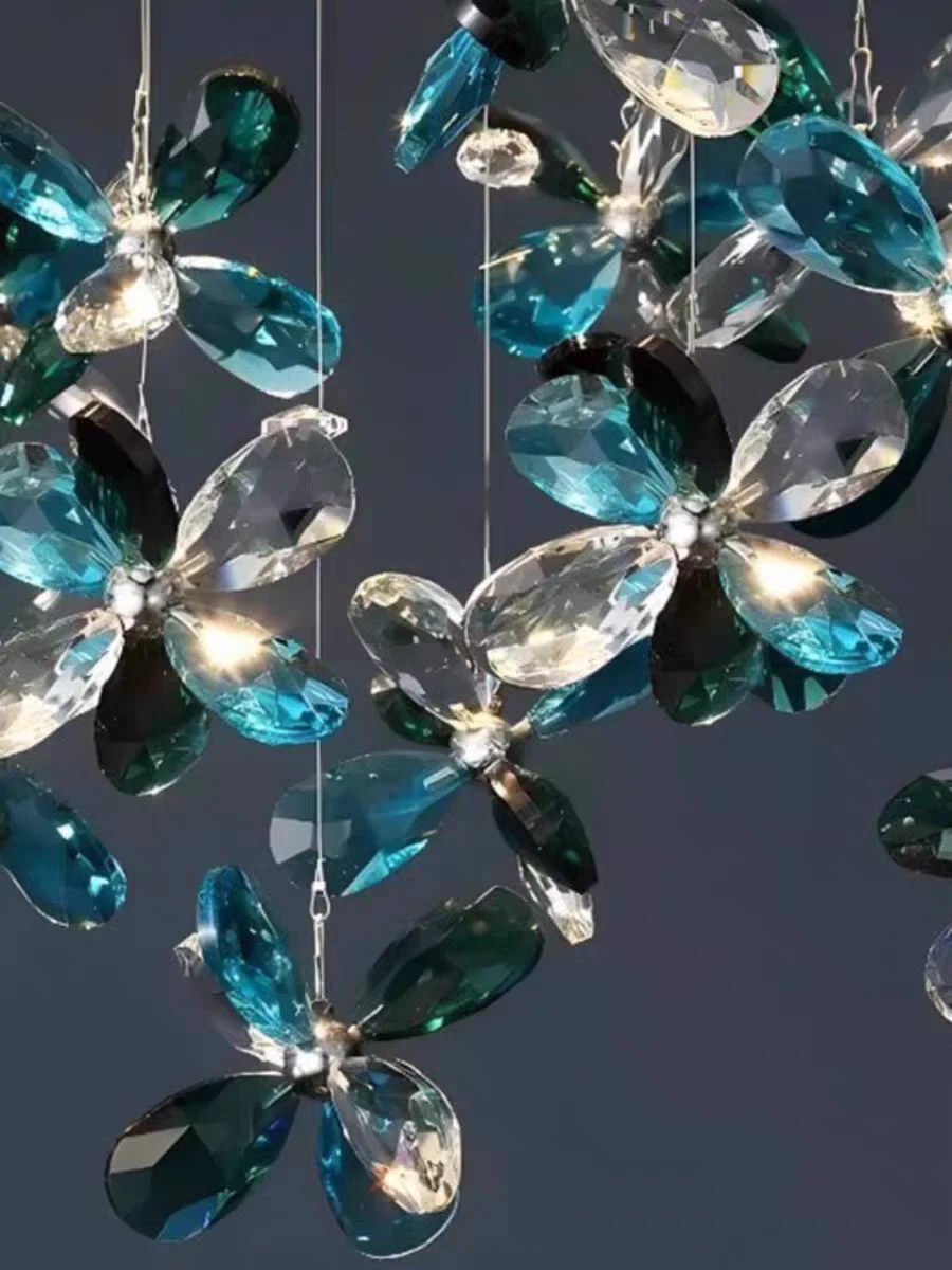 زهرة رومانسية الفرنسية الدافئة شخصية ضوء السقف غرفة المعيشة ماستر ضوء غرفة نوم ضوء السقف قاعة الكريستال الخفيفة #6