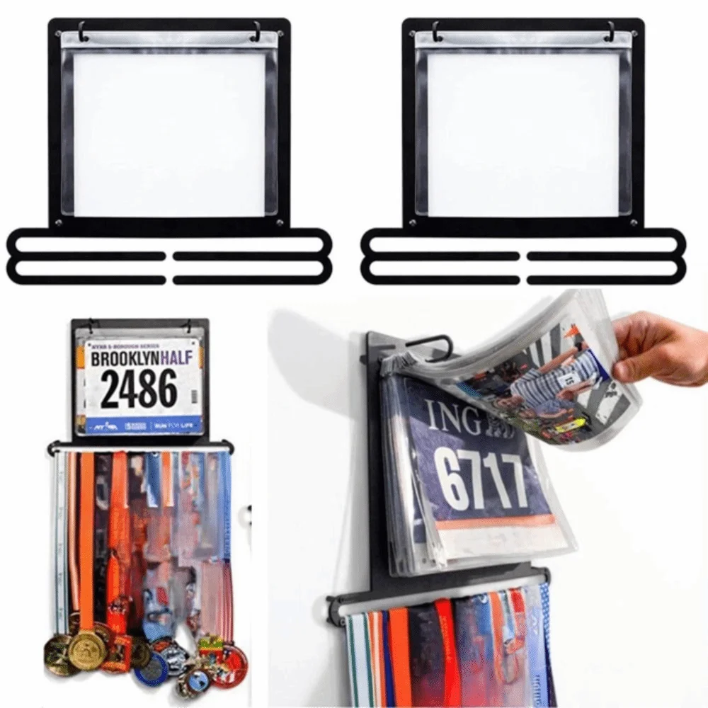 Professional Wall Mounted Medal Hanger Iron Storage Display Stand Marathon Running Bib Holder Gymnastics Race