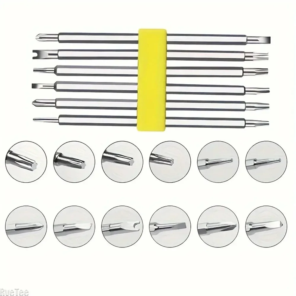 12 in 1 Magnetic Screwdriver Set Multifunctional Cross Flat Shaped Screwdriver Head Precision Handheld Maintenance Tool
