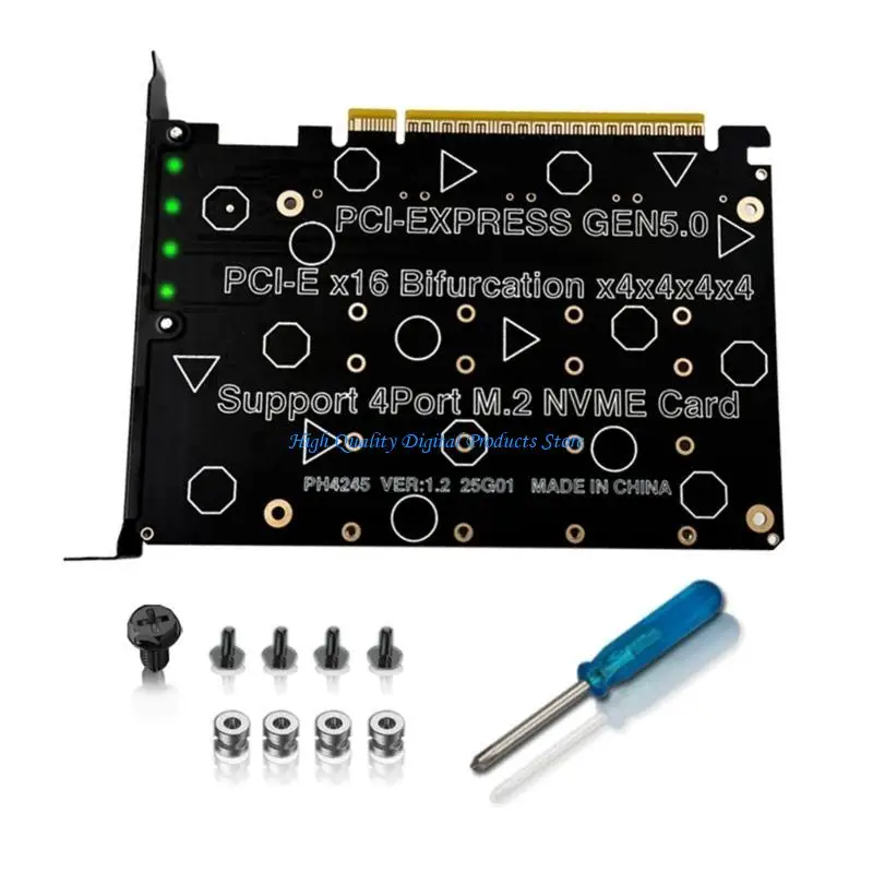 U2JE Efficient 4 Port NVME M.2 SSDs PCIe 5.0 Expansion Card for Rapid Storage Upgrades and Wide Hardware Support in