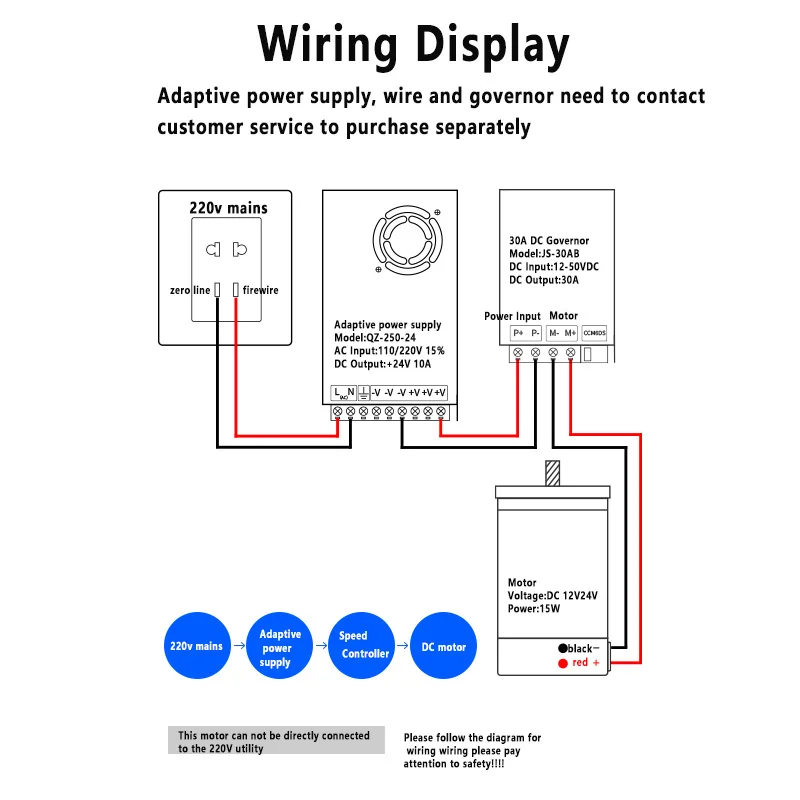 12V 24V DC gear reducer motor 30W High torque Speed Adjustable DC motor CW CCW