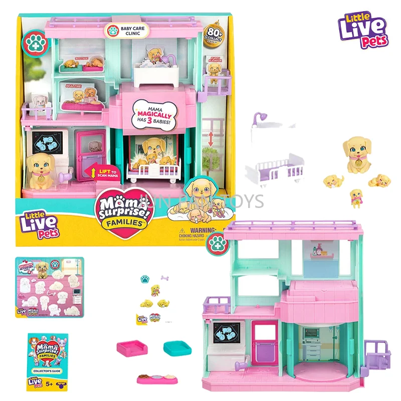 little-live-pets-original-mama-surprise-families-clinica-de-cuidado-de-bebes-set-sorpresa-de-cachorros-accesorios-para-el-cuidado-de-perros-juguetes-educativos-para-ninos