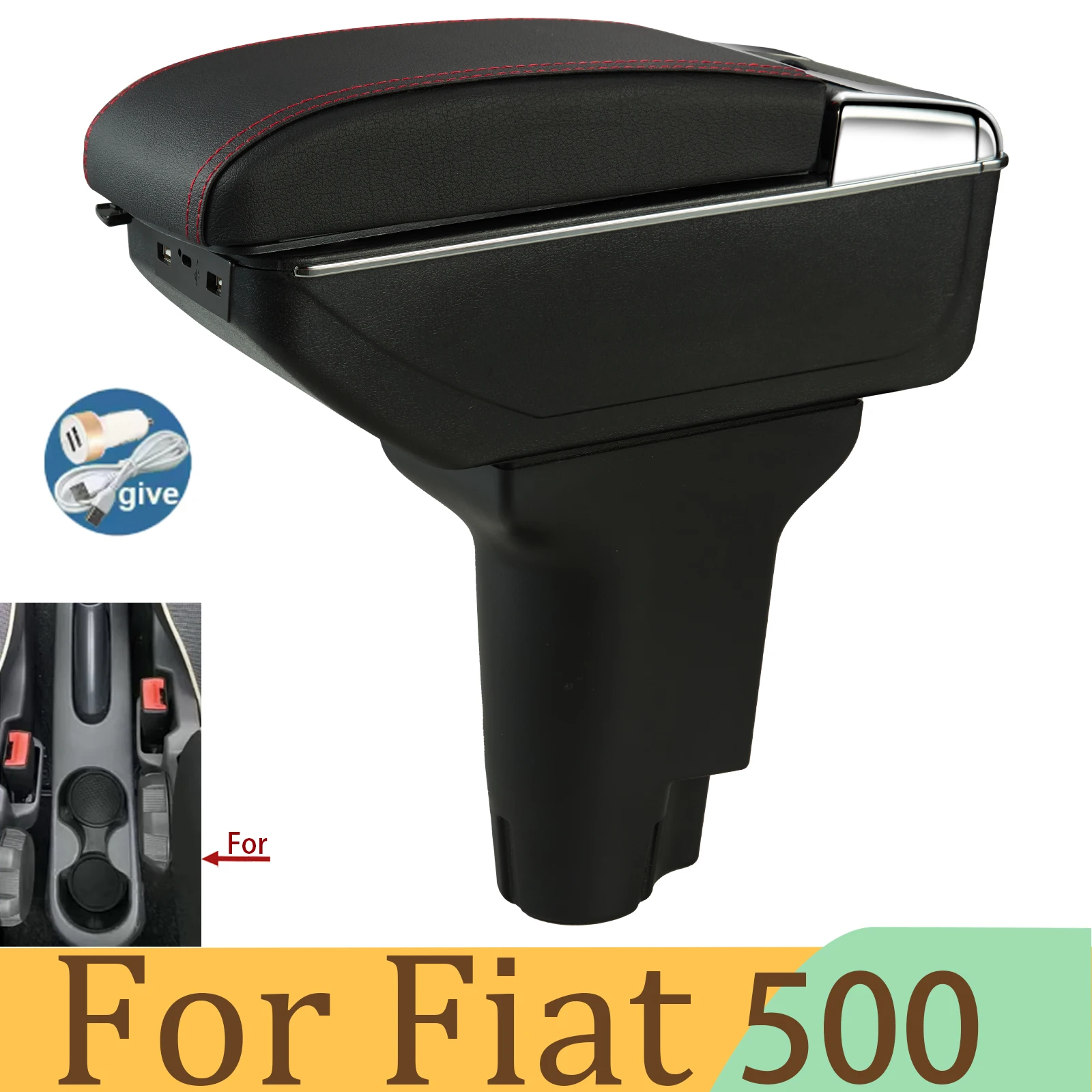 Für Fiat 500 Armlehnenbox Für Fiat Cronos Auto-Armlehne Mittelkonsole Aufbewahrungsbox Spezielle Nachrüstteile Innenraum-Autozubehör