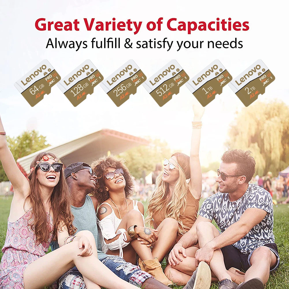 Lenovo 2TB Mini Micro TF SD Card 512GB 256GB SD Memory Card 1TB High Speed Cartao De Memoria 128GB For File Storage Phone Camera